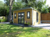 4.0m x 3.0m pent garden workshop with graphite French doors and windows, from &pound;call (inc. VAT)