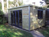 4.5m x 3.0m pent workshop with graphite french door & window combi, from &pound;call (inc. VAT)