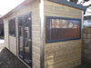 6.0m x 2.0m pent garden workshop with graphite french doors, triple window & horizontal picture window, from &pound;call (inc. VAT)