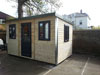 4.0m x 2.5m pent garden workshop with graphite single entry door and 3x double windows, from &pound;call (inc. VAT)