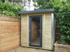 2.0m x 2.0m pent garden workshop with graphite fully glazed single entry door, and graphite flashing, from &pound;POA